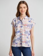 CAMISA-MUJER-MANGA-CORTA-ESPRIT-912D023-AZUL