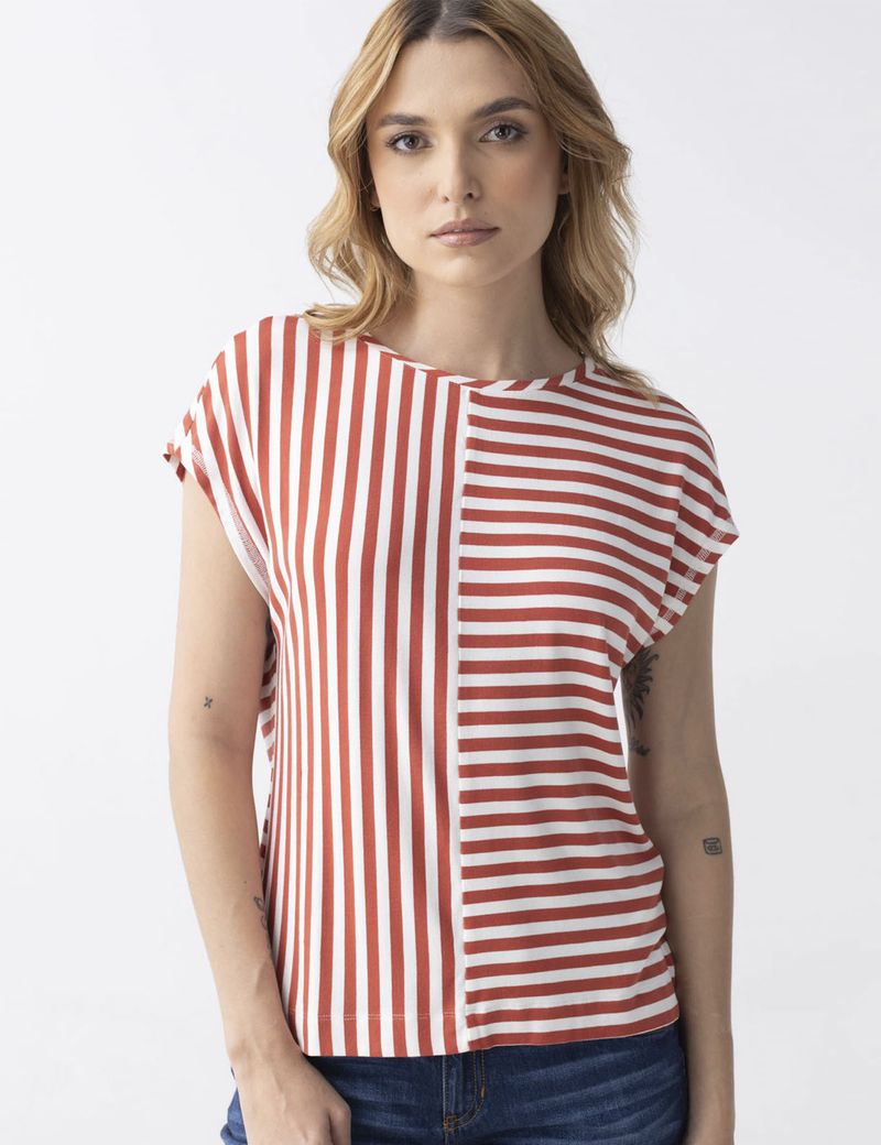 CAMISETA-MUJER-MANGA-CORTA-ESPRIT-601D001-ANARANJADO