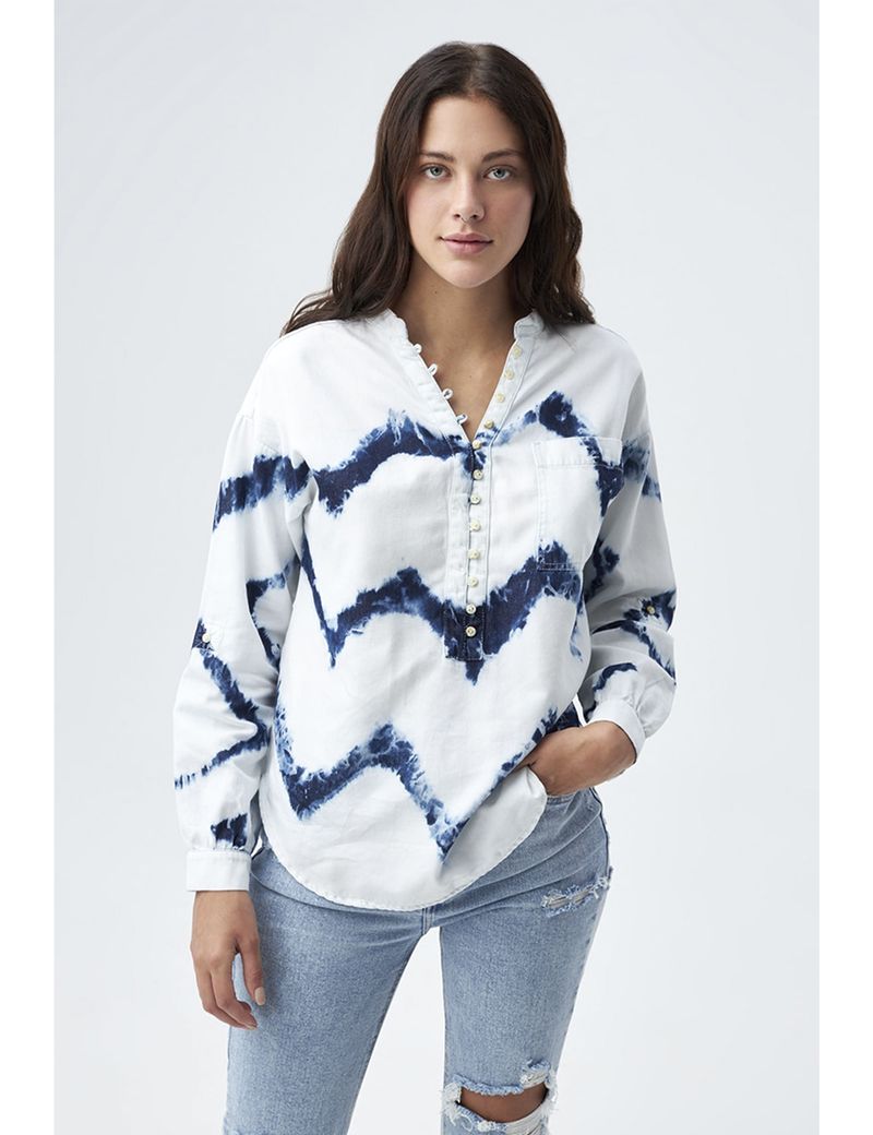 CAMISA-MUJER-MANGA-LARGA-AMERICANINO-611D009-AZUL