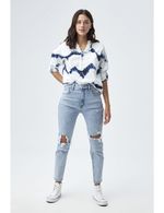 CAMISA-MUJER-MANGA-LARGA-AMERICANINO-611D009-AZUL