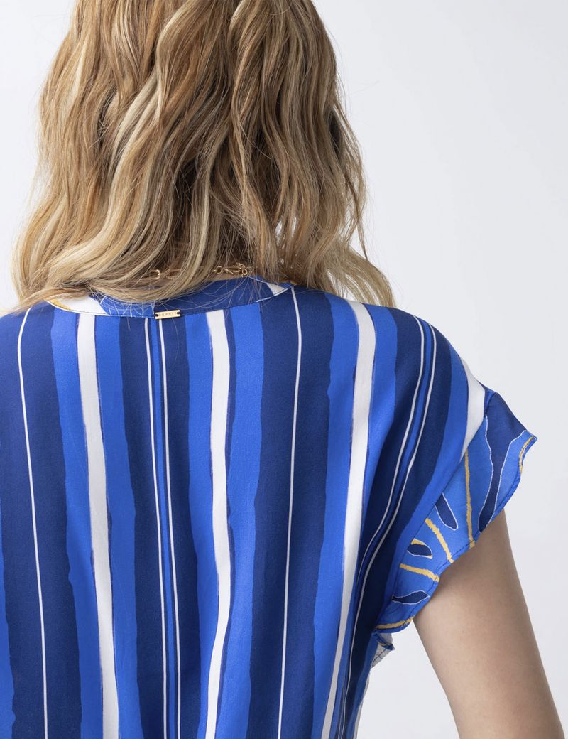 CAMISA-MUJER-MANGA-CORTA-ESPRIT-611D014-AZUL