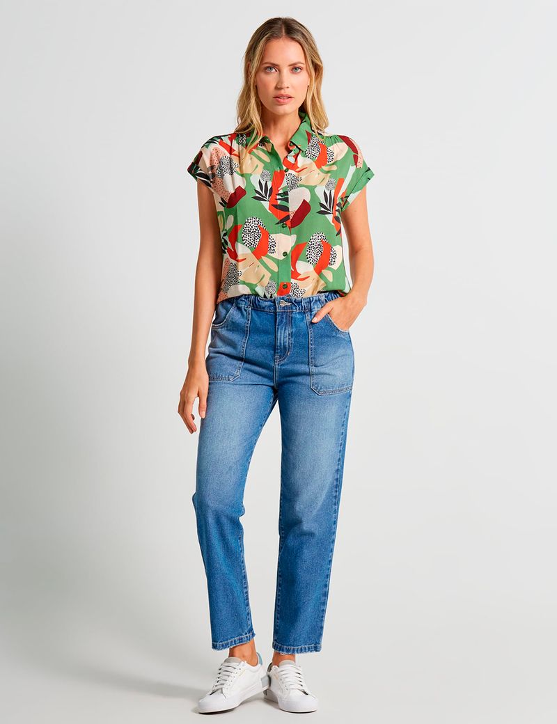 CAMISA-MUJER-MANGA-CORTA-ESPRIT-912D005-VERDE