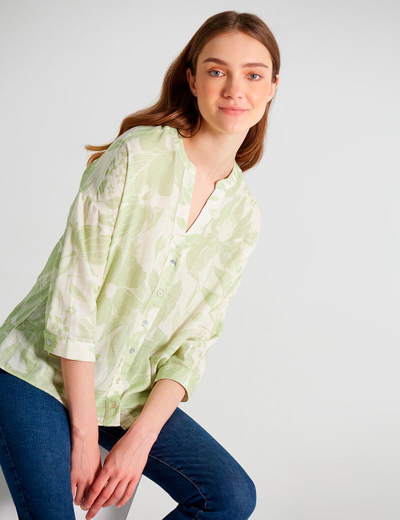 CAMISA-MUJER-MANGA-3-4-ESPRIT-612D002-VERDE