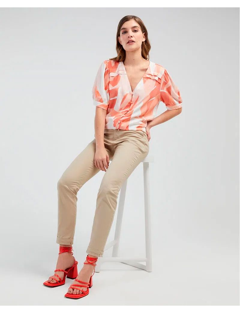 CAMISA-MUJER-MANGA-CORTA-ESPRIT-611E001-ANARANJADO-2.JPG
