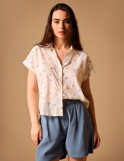 CAMISA MANGA CORTA MUJER 119G012 ESPRIT